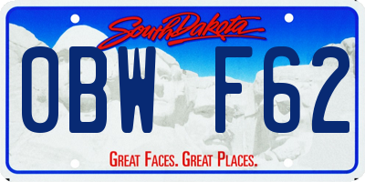 SD license plate 0BWF62