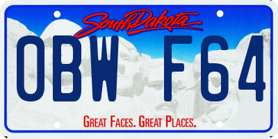 SD license plate 0BWF64