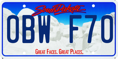 SD license plate 0BWF70