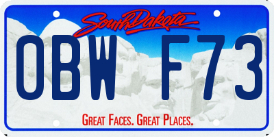 SD license plate 0BWF73
