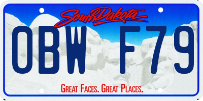 SD license plate 0BWF79