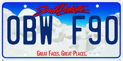 SD license plate 0BWF90