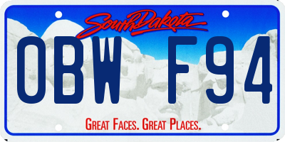 SD license plate 0BWF94
