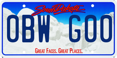 SD license plate 0BWG00
