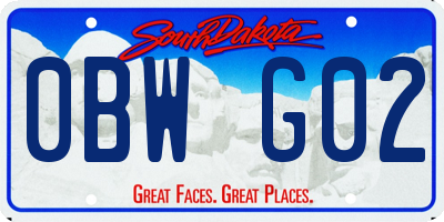 SD license plate 0BWG02