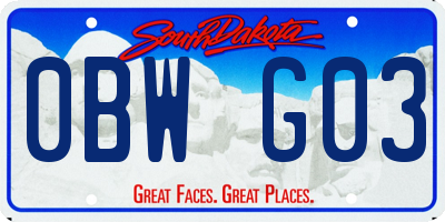 SD license plate 0BWG03