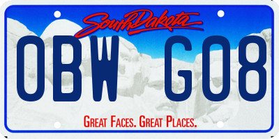 SD license plate 0BWG08