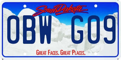SD license plate 0BWG09