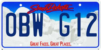 SD license plate 0BWG12
