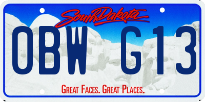 SD license plate 0BWG13