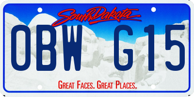 SD license plate 0BWG15