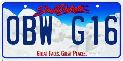 SD license plate 0BWG16