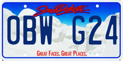 SD license plate 0BWG24