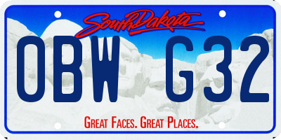 SD license plate 0BWG32
