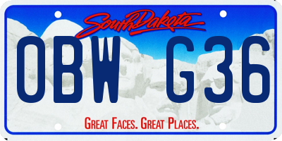 SD license plate 0BWG36