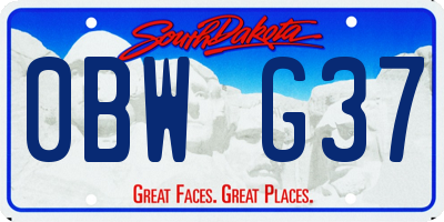 SD license plate 0BWG37