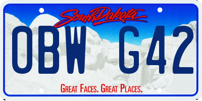 SD license plate 0BWG42