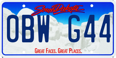SD license plate 0BWG44