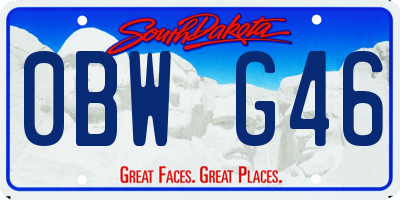 SD license plate 0BWG46