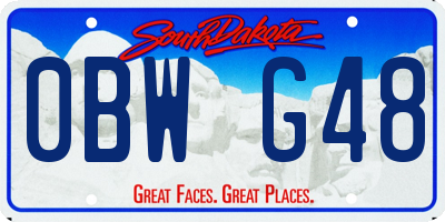 SD license plate 0BWG48
