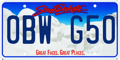 SD license plate 0BWG50