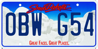 SD license plate 0BWG54