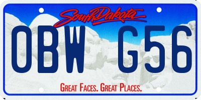 SD license plate 0BWG56