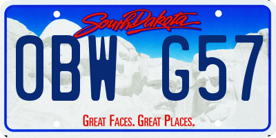 SD license plate 0BWG57