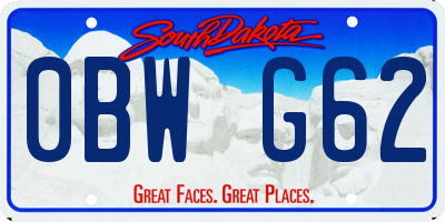 SD license plate 0BWG62