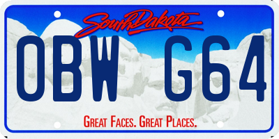 SD license plate 0BWG64