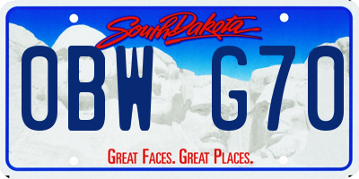 SD license plate 0BWG70