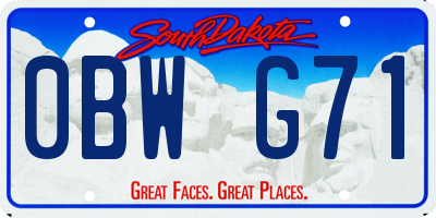SD license plate 0BWG71