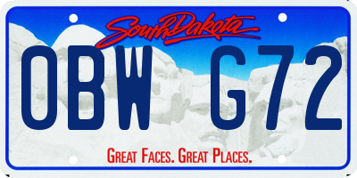 SD license plate 0BWG72