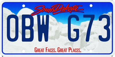 SD license plate 0BWG73