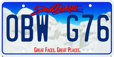 SD license plate 0BWG76