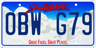 SD license plate 0BWG79