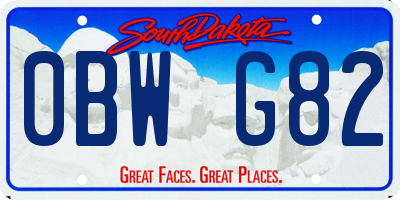 SD license plate 0BWG82