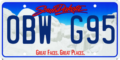 SD license plate 0BWG95