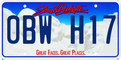 SD license plate 0BWH17