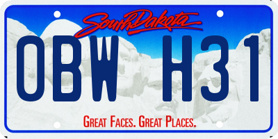 SD license plate 0BWH31