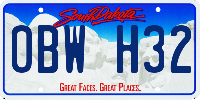 SD license plate 0BWH32