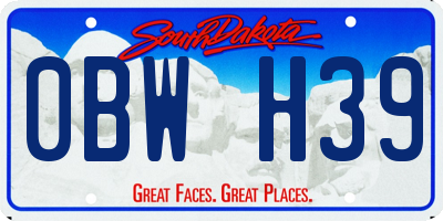 SD license plate 0BWH39