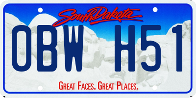 SD license plate 0BWH51