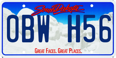 SD license plate 0BWH56