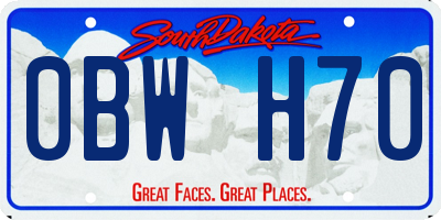 SD license plate 0BWH70