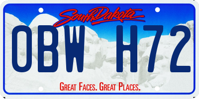 SD license plate 0BWH72
