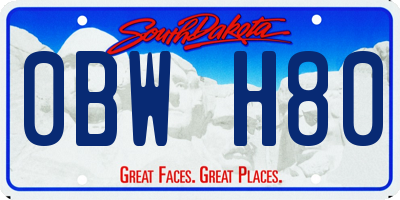 SD license plate 0BWH80