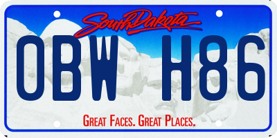 SD license plate 0BWH86
