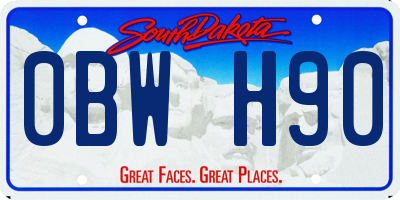SD license plate 0BWH90