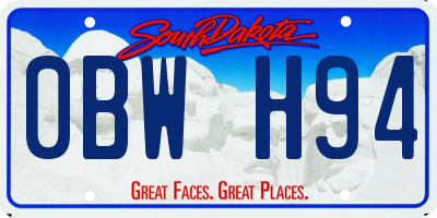 SD license plate 0BWH94
